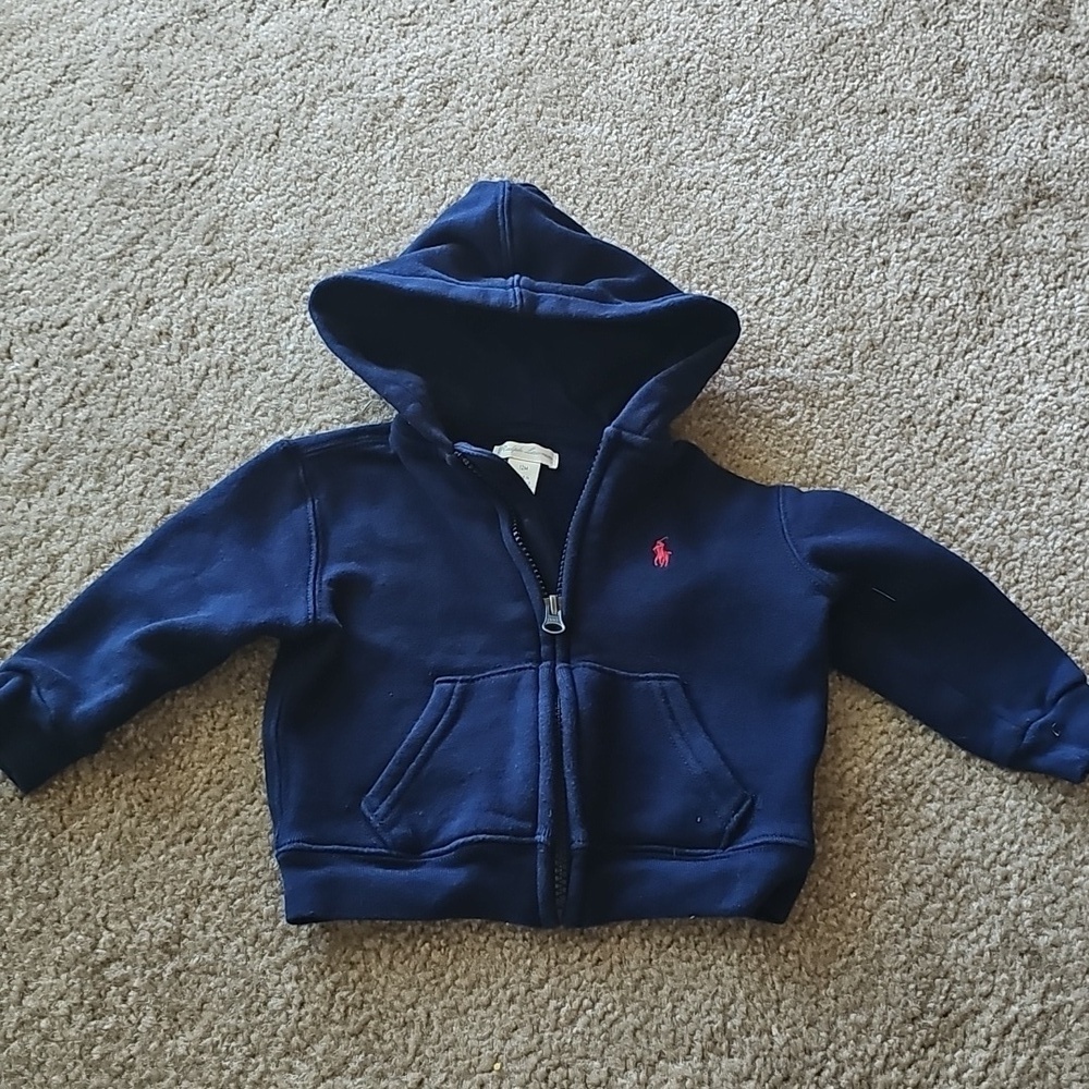 Ralph Lauren Baby Boys Hoodie Zip-Up Navy 12M